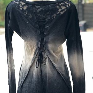 T party tie dye corset style ties lace top